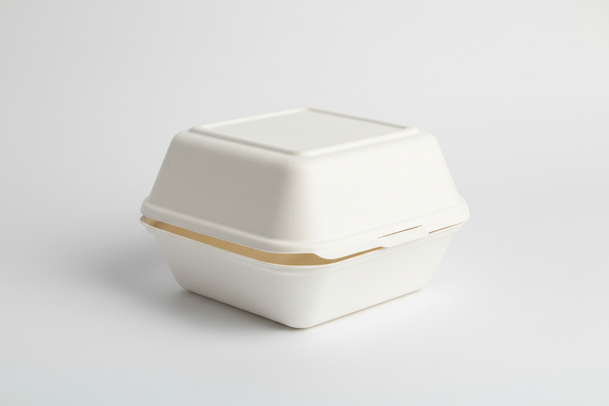 Baggase white 6*6 burger box