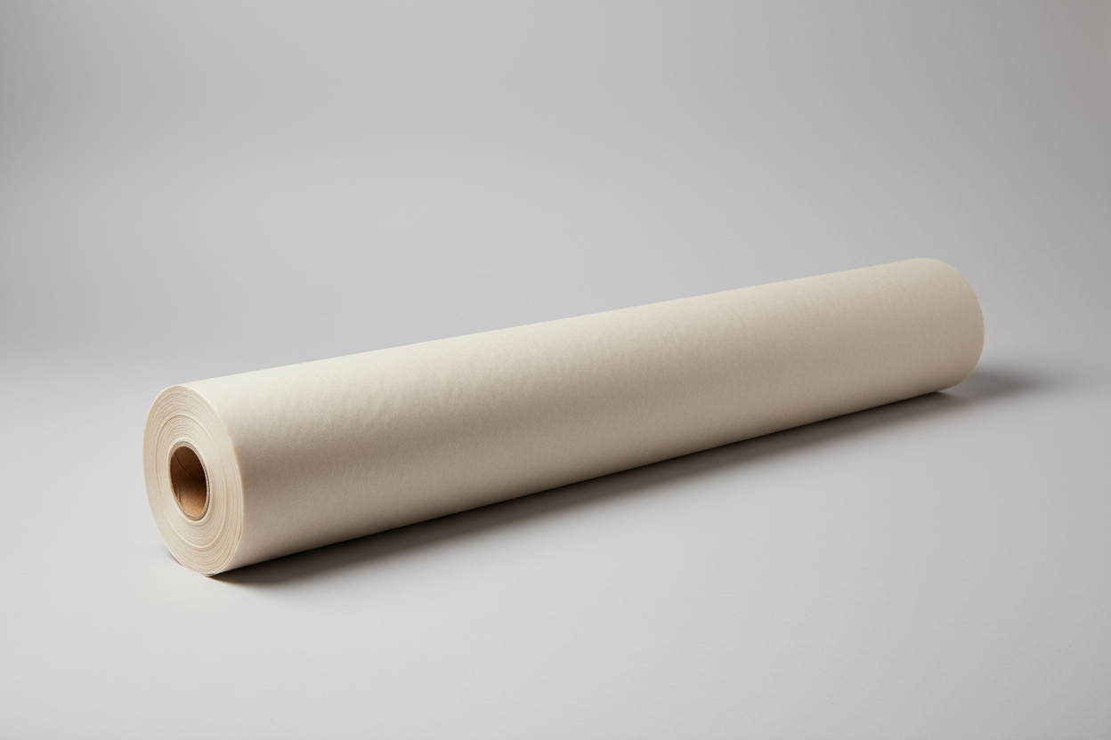 Parchment Paper Roll long size in food sector for takeaway plain in studio background
