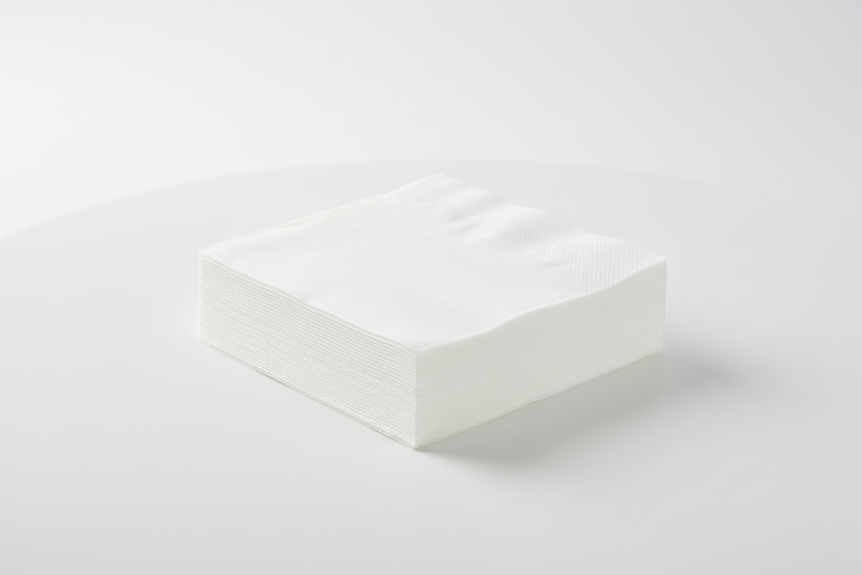 white napkins takeaway in studioback ground