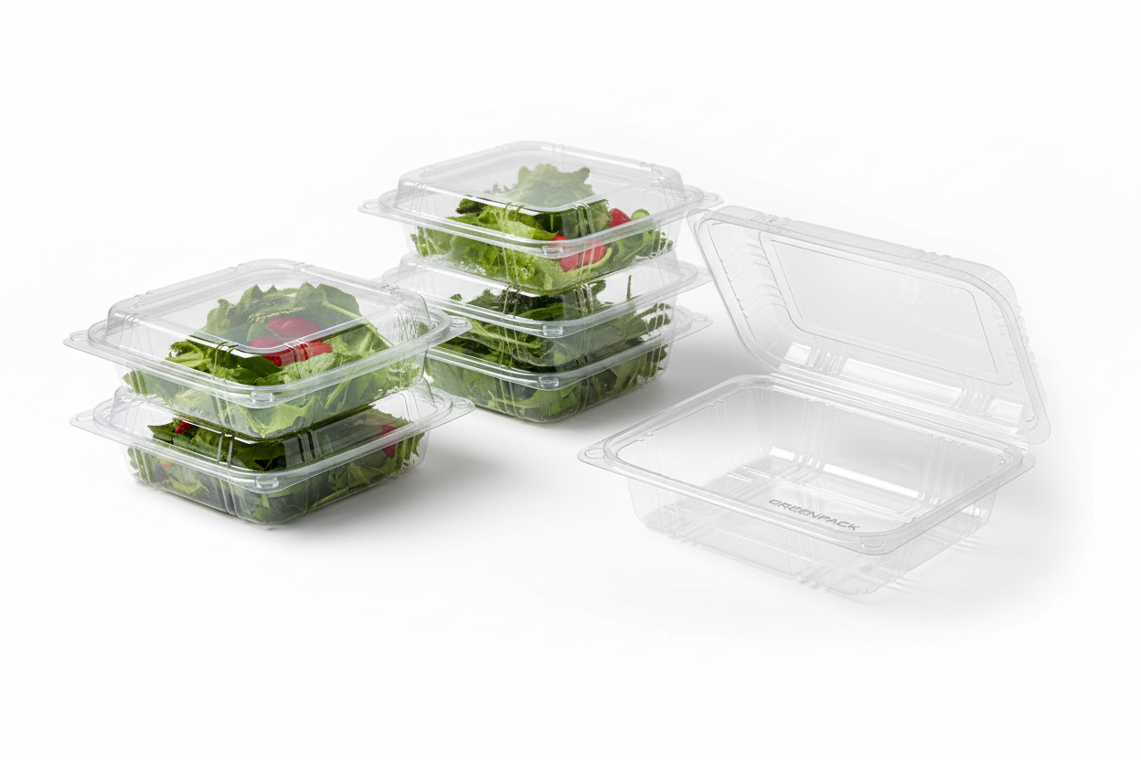 Clear Hinged Salad Containers (PET) restaurant take away