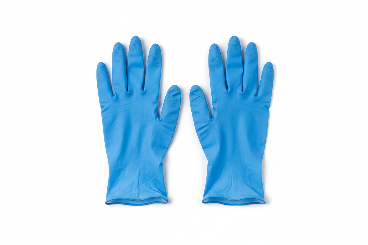 disposable blue vinyl gloves