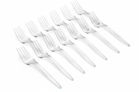 HEAVY DUTY CLEAR PLASTIC FORKS [3.8g] take away