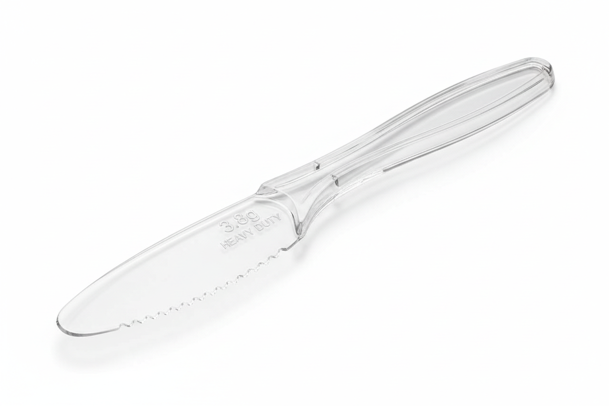 HEAVY DUTY CLEAR PLASTIC KNIFE [3.8g] take away