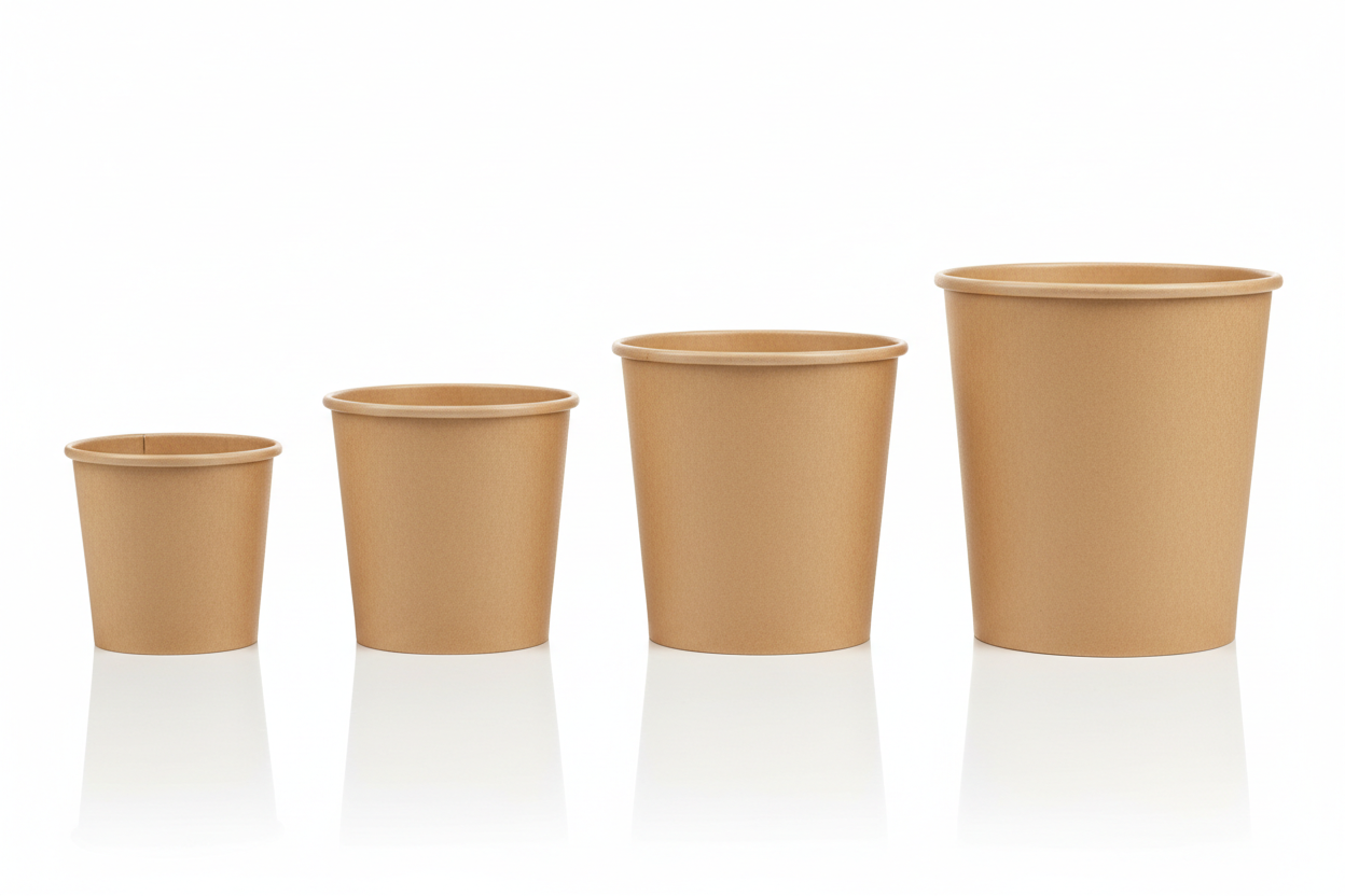 Kraft soup cups 8oz,12oz,16oz,26oz take away brown qwith no lines on the cups