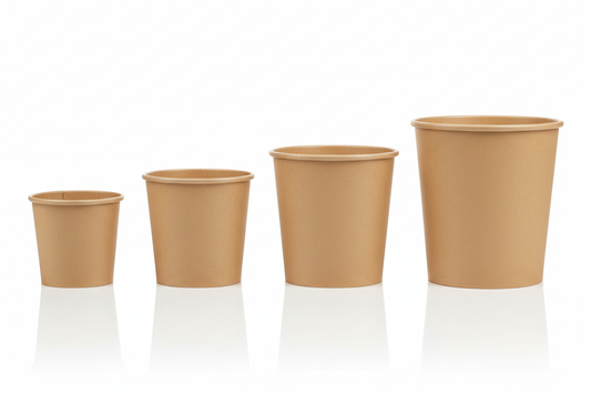 Kraft soup cups 8oz,12oz,16oz,26oz take away brown qwith no lines on the cups