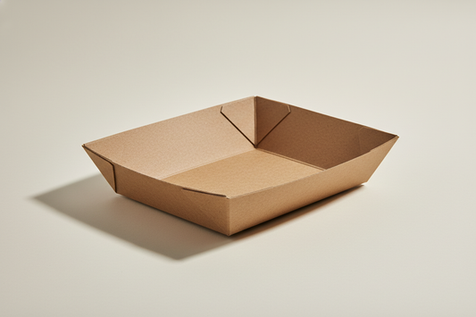 kraft tray in studio background