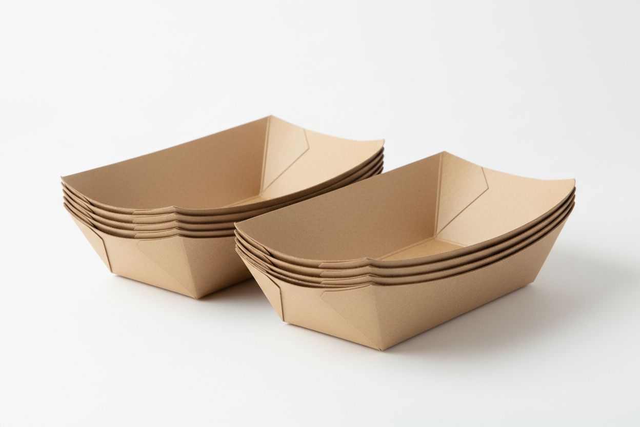 kraft trays for restaurants without any prints on it and in studio back ground