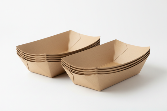 kraft trays for restaurants without any prints on it and in studio back ground