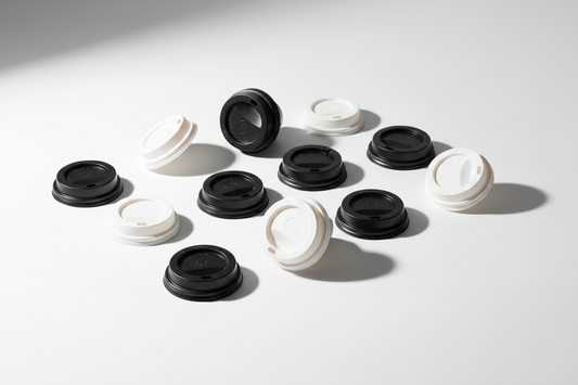 lids for coffee takeaway in black,white colour in studio background