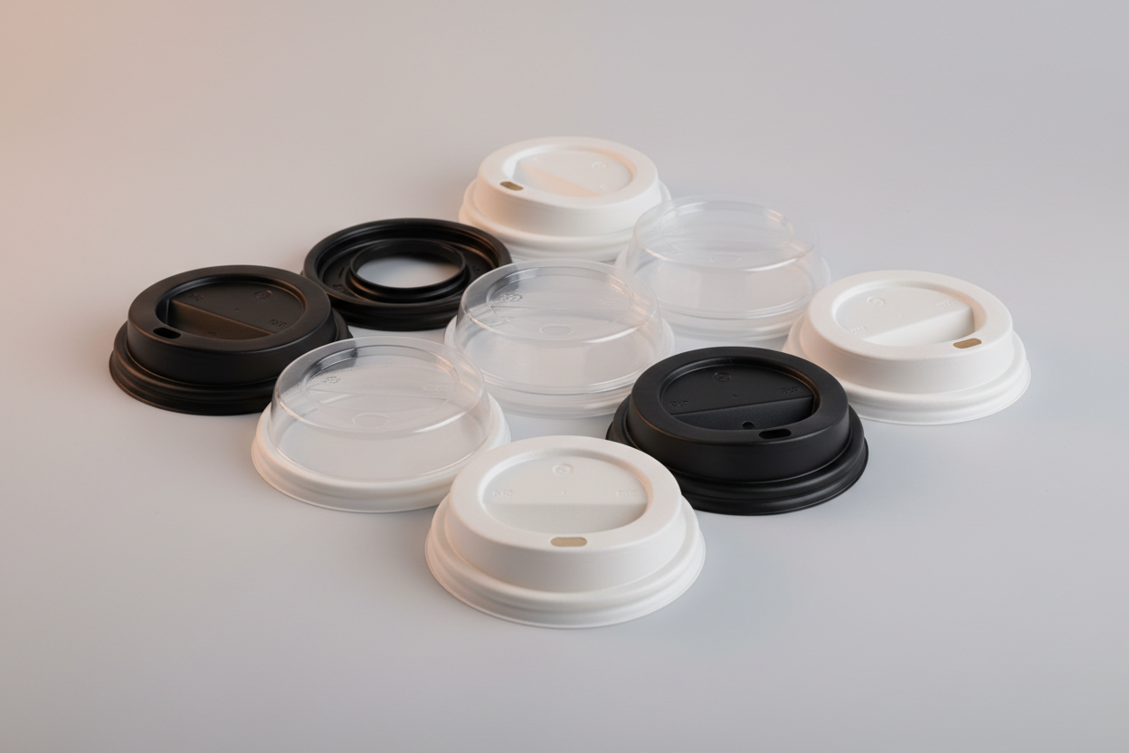 lids for coffee takeaway in studio background