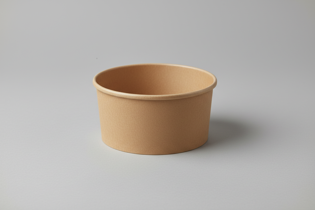 plain no business name kraft bowl 500 ml brown colour with studio background