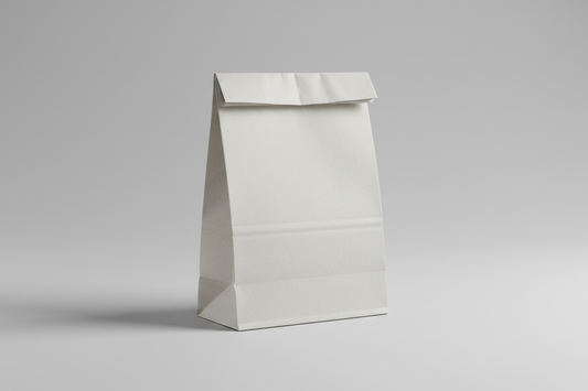 single White Kraft Grab Bag no handles  takeaway plain