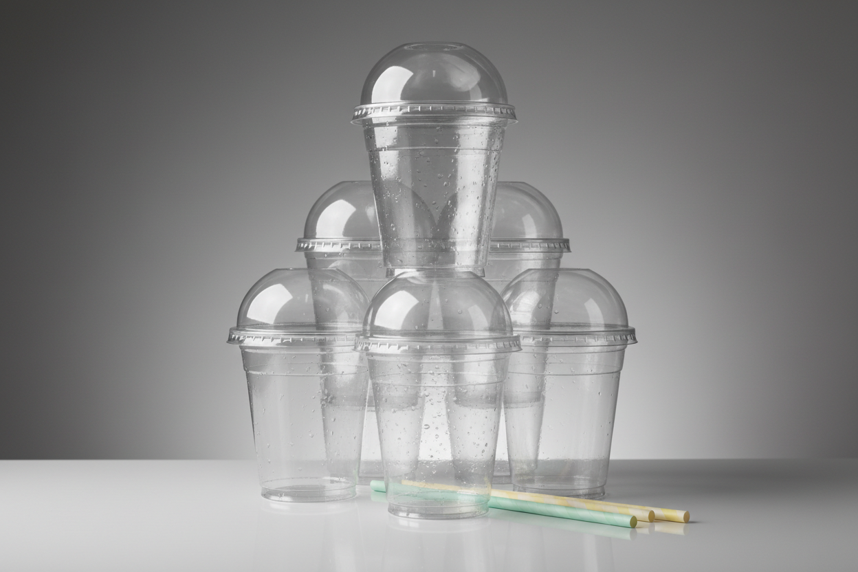 smoothie cups plain takeaway in studio background