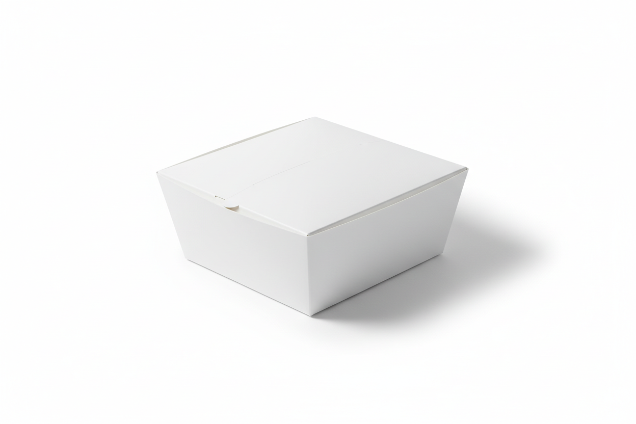 takeaway deli white box plain in studio background