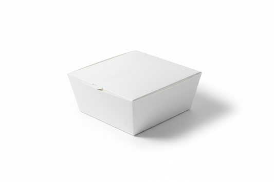 takeaway deli white box plain in studio background