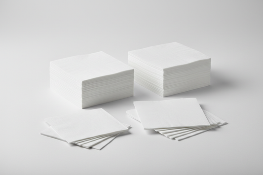 white napkins takeaway in studio back ground