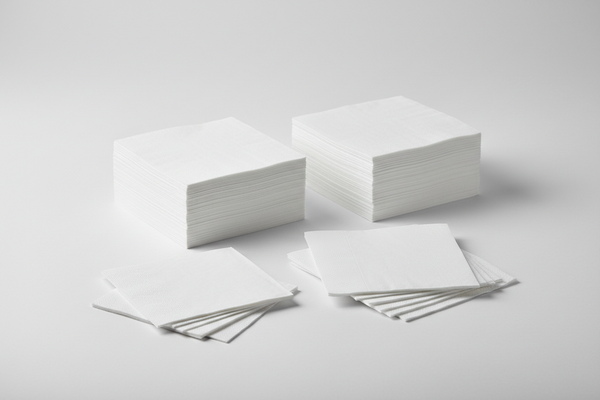 white napkins takeaway in studio back ground